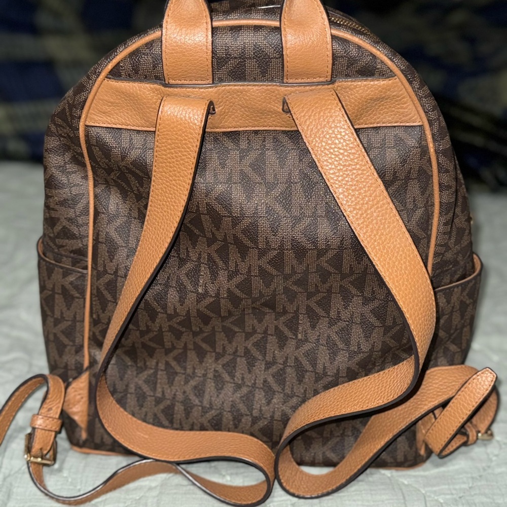 Michael Kors Brown Monogram Backpack with Dome Shape - Picture 2 of 2